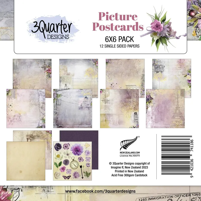 3Quarter Designs - 6" X 6" Paper Pack - Picture Postcard 1