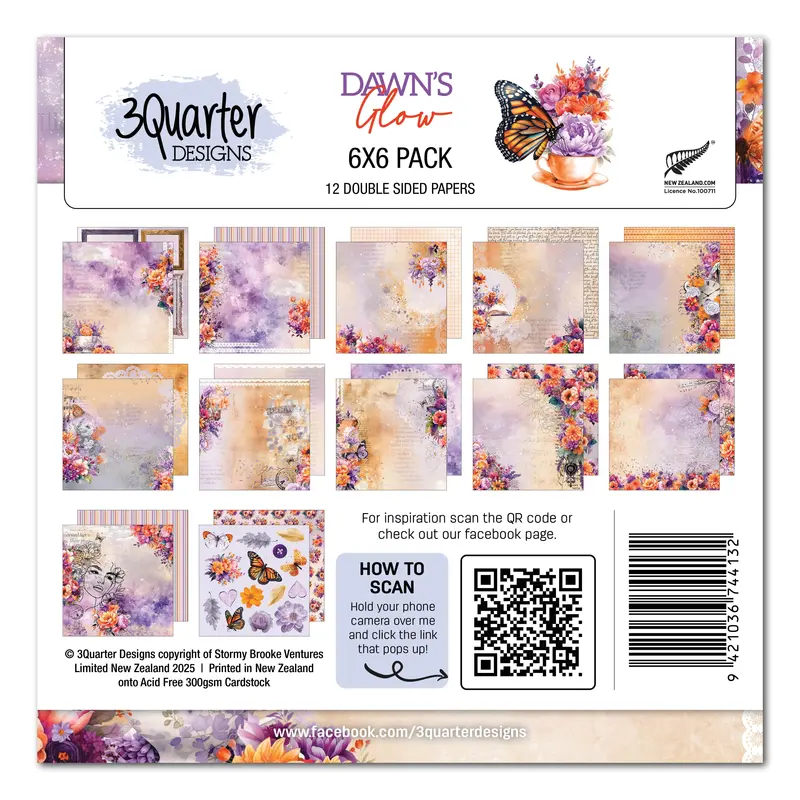 3Quarter Designs Dawns Glow 6X6 Paper Pack 1