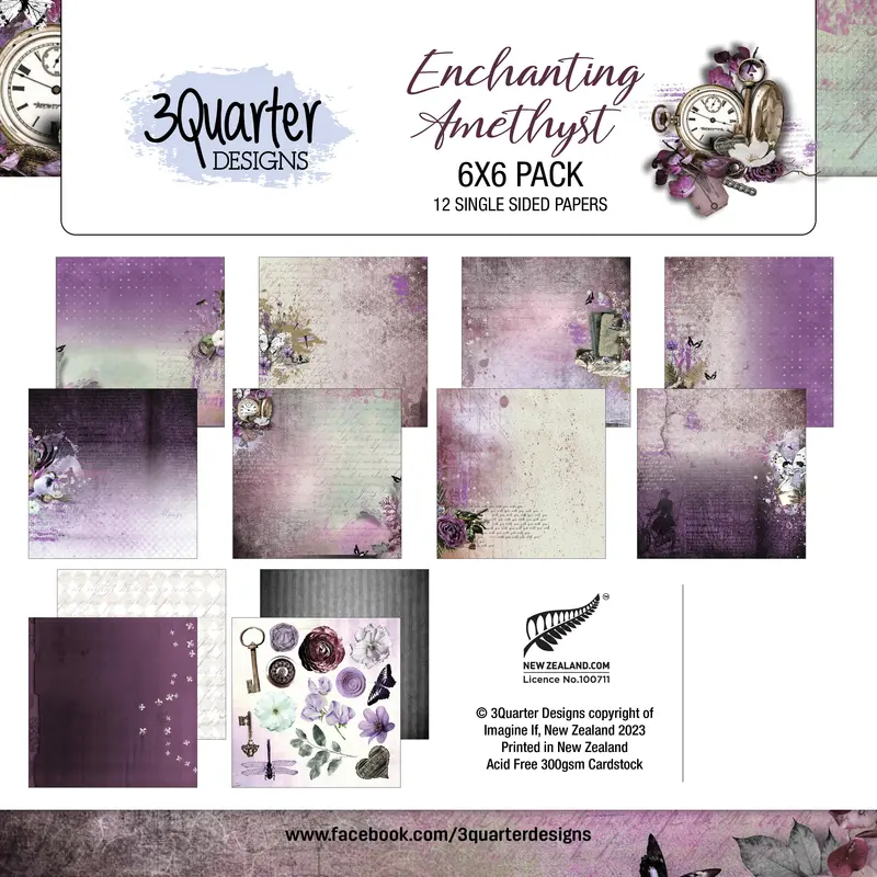 3Quarter Designs - Enchanted Amethyst - Paper Pad 6 X 6 1