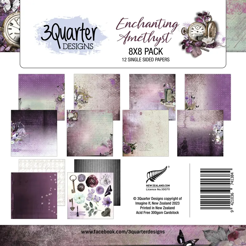 3Quarter Designs - Enchanted Amethyst - Paper Pad 8 X 8 1