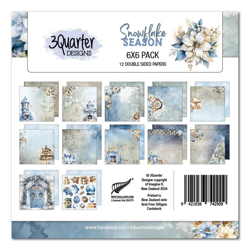3Quarter Designs Snowflake Season 6X6 Paper Pack 1