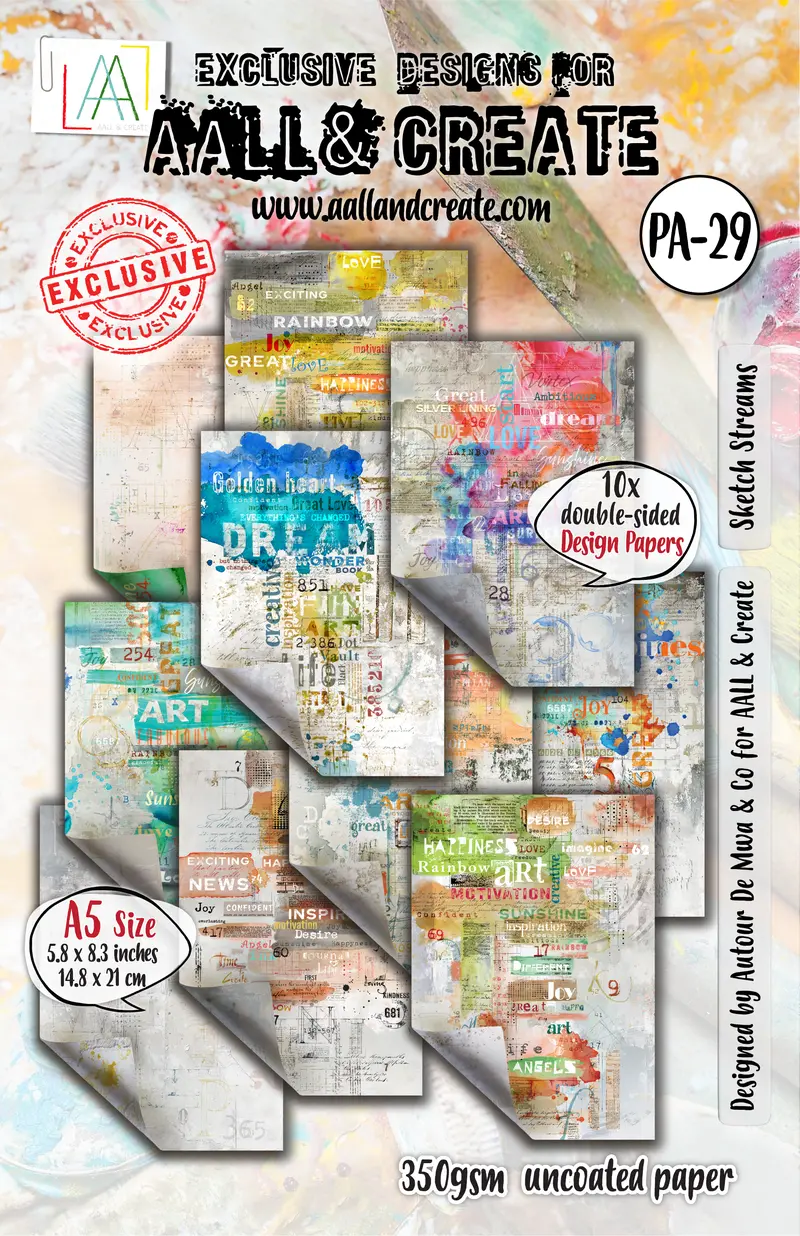 Aall And Create - A5 Design Paper - Sketch Streams 1