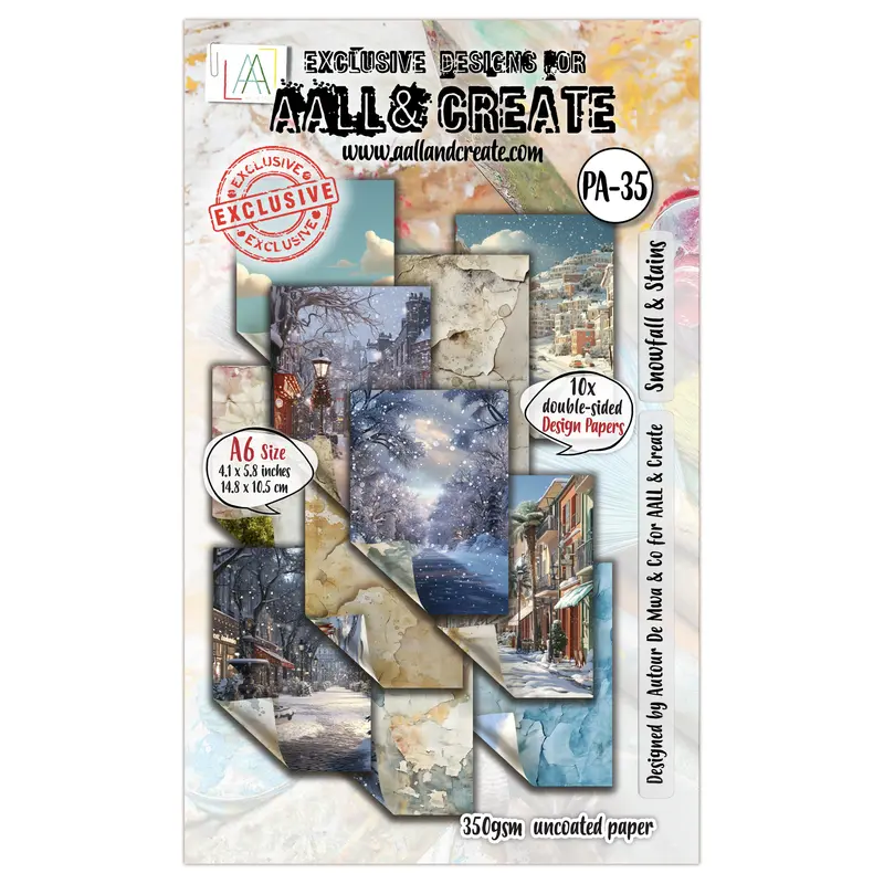 Aall And Create - A6 Design Paper - Snowfall & Stains 1