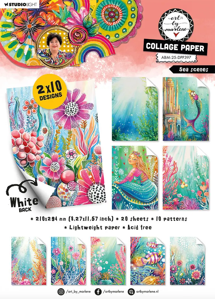 Abm Collage Paper Sea Scenes Art By Marlene 210X294x8mm 20 Sheets 1