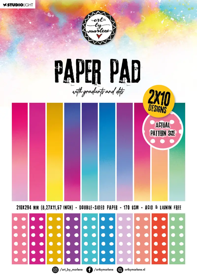 Abm Pattern Paper Pad Gradients And Dots Essentials Collection 20 Sh 1
