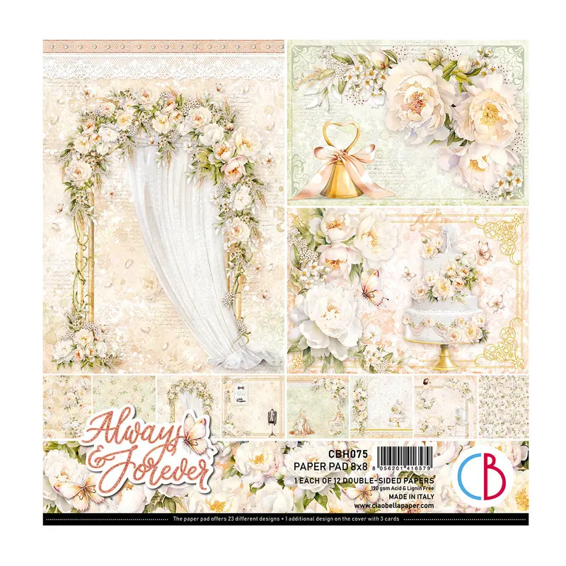 Always & Forever Paper Pad 8"X8" 12/Pkg 1