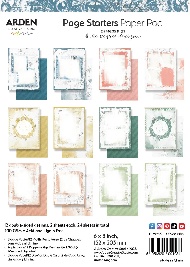 Arden Creative Studio Page Starters 6In X 8In Paper Pad 1