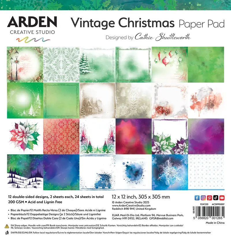Arden Creative Studio Vintage Christmas 12In X 12In Paper Pad 1