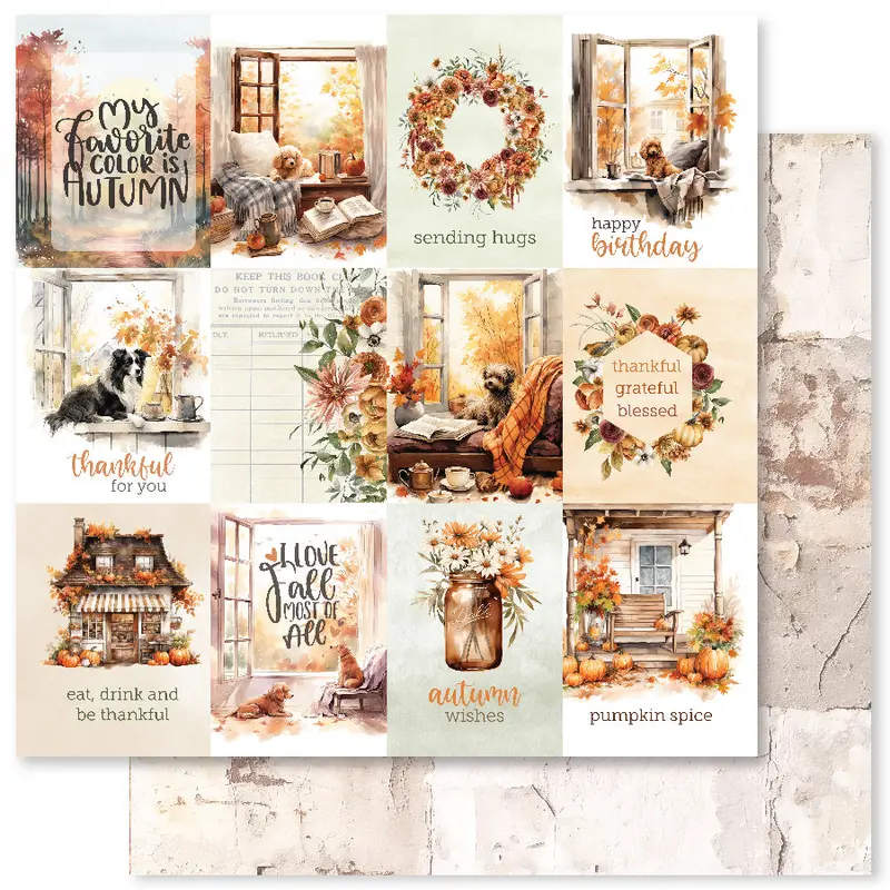 Autumn Florals A 12X12 Paper (12Pc Bulk Pack) 32964 1
