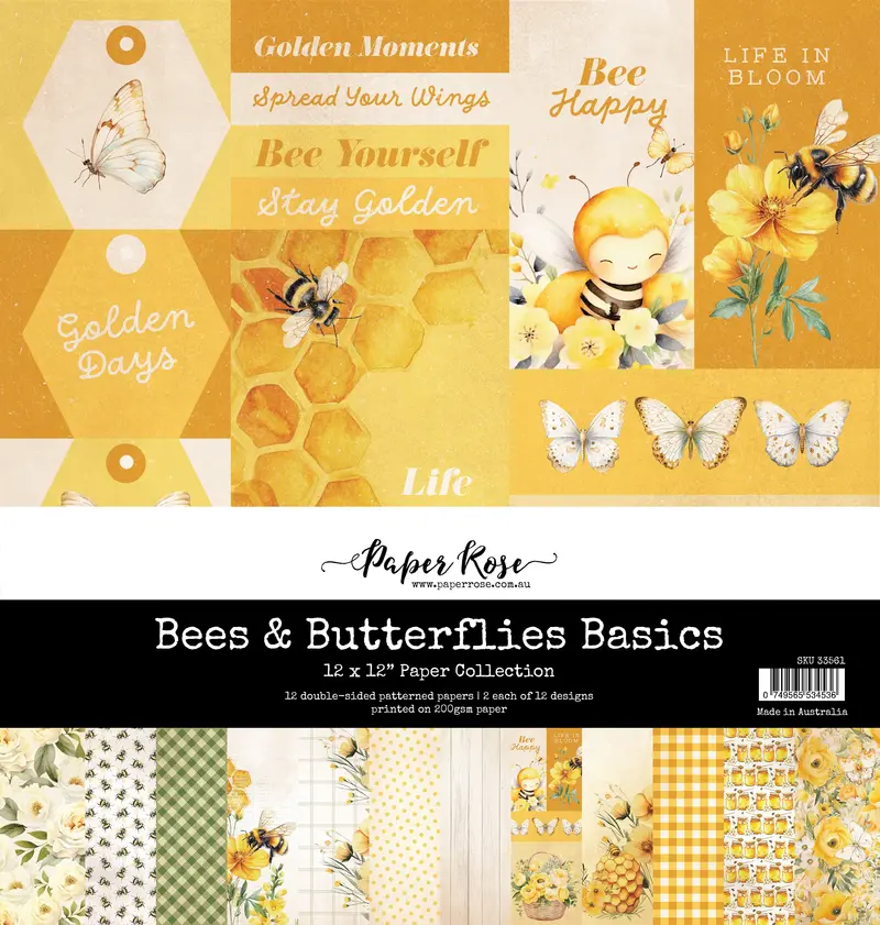 Bees & Butterflies Basics 12X12 Paper Collection 33561 1
