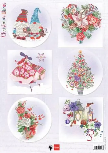 Christmas Wishes Gnomes A4 Cutting Sheet 1