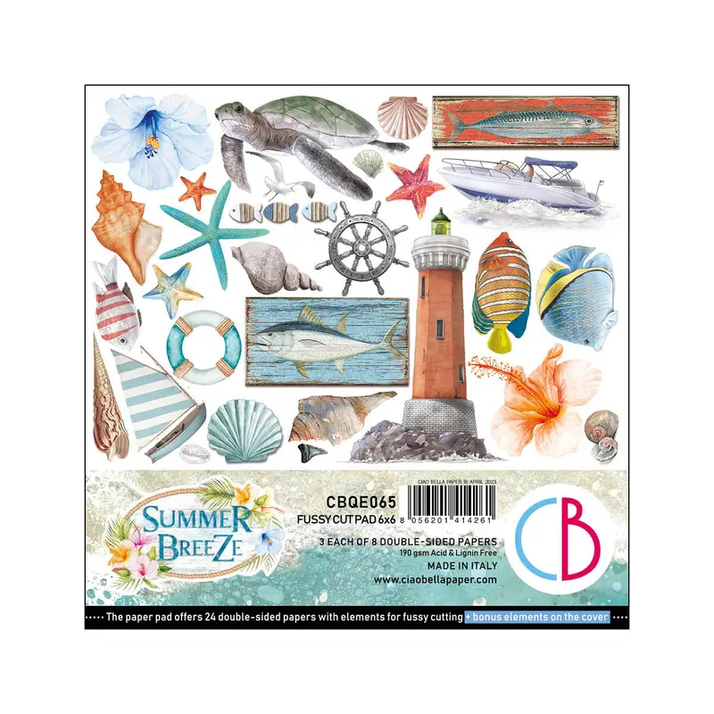 Ciao Bella Summer Breeze Fussy Cut Pad 6"X6" 24/Pkg 1