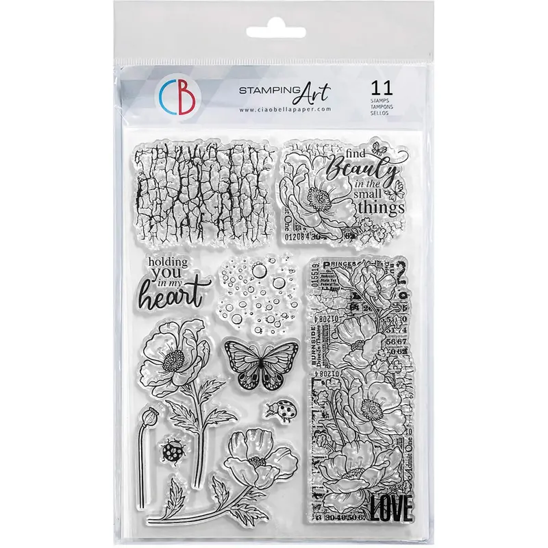 Clear Stamp Set 6X8" Flourishing Scarlet 1