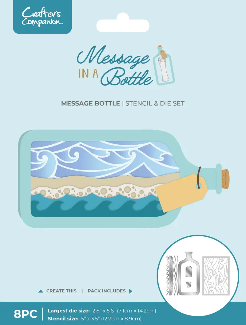Crafter's Companion Message In A Bottle Stencil & Die – Message Bottle 1