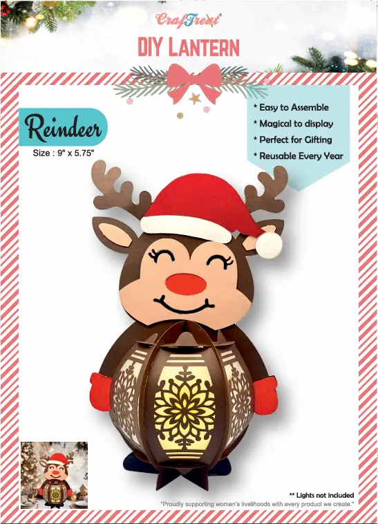 Craftreat Diy Paper Lanterns - Reindeer 1