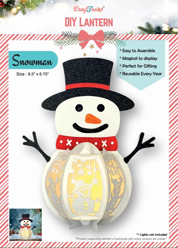 Craftreat Diy Paper Lanterns - Snowman 1