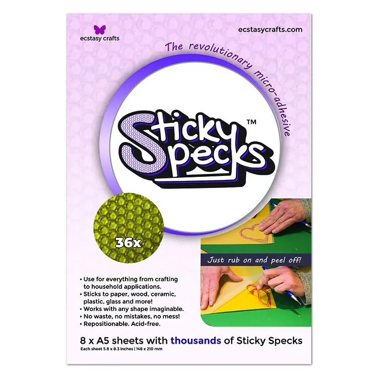 Ecstasy Crafts Sticky Specks Micro Adhesive 8 A5 Sheets 1