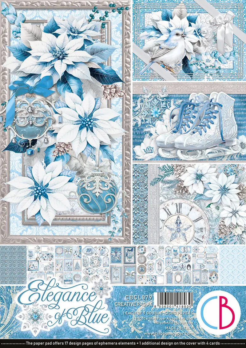 Elegance Of Blue Creative Pad A4 9/Pkg 1