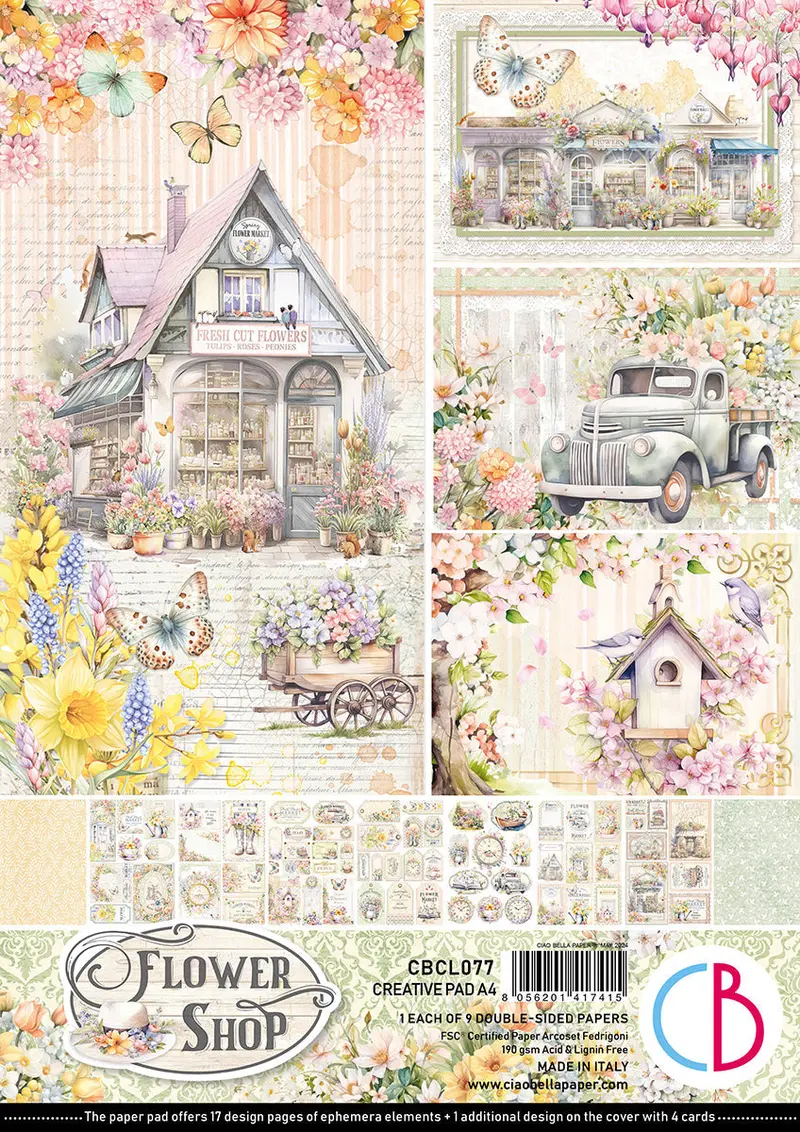 Flower Shop Creative Pad A4 9/Pkg 1
