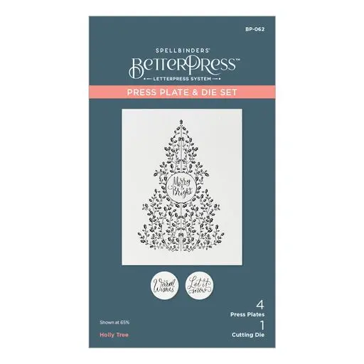 Holly Tree Press Plate & Die Set From The Betterpress Christmas Collection 1