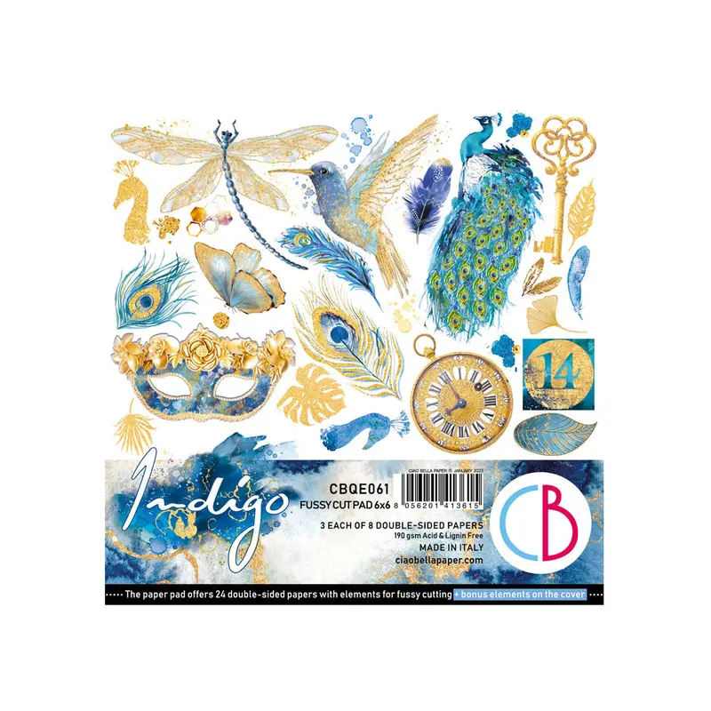 Indigo Fussy Cut Pad 6X6 24/Pkg 1