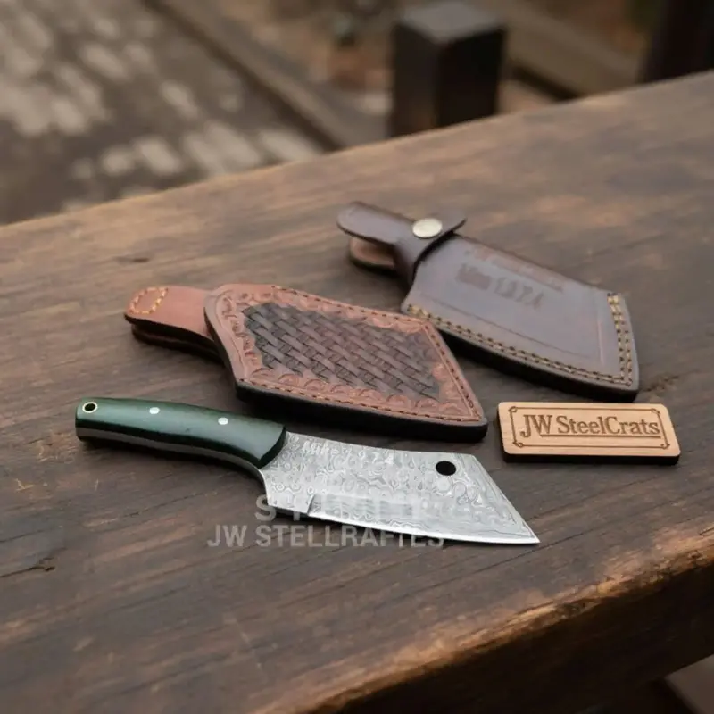 Ko-Bunka Knife Damascus Steel, Reverse Tanto 1