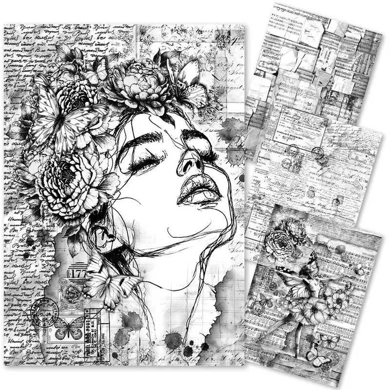 Mixed Media Rice Paper A4 Set 4/Pkg Meaningful Memories 1