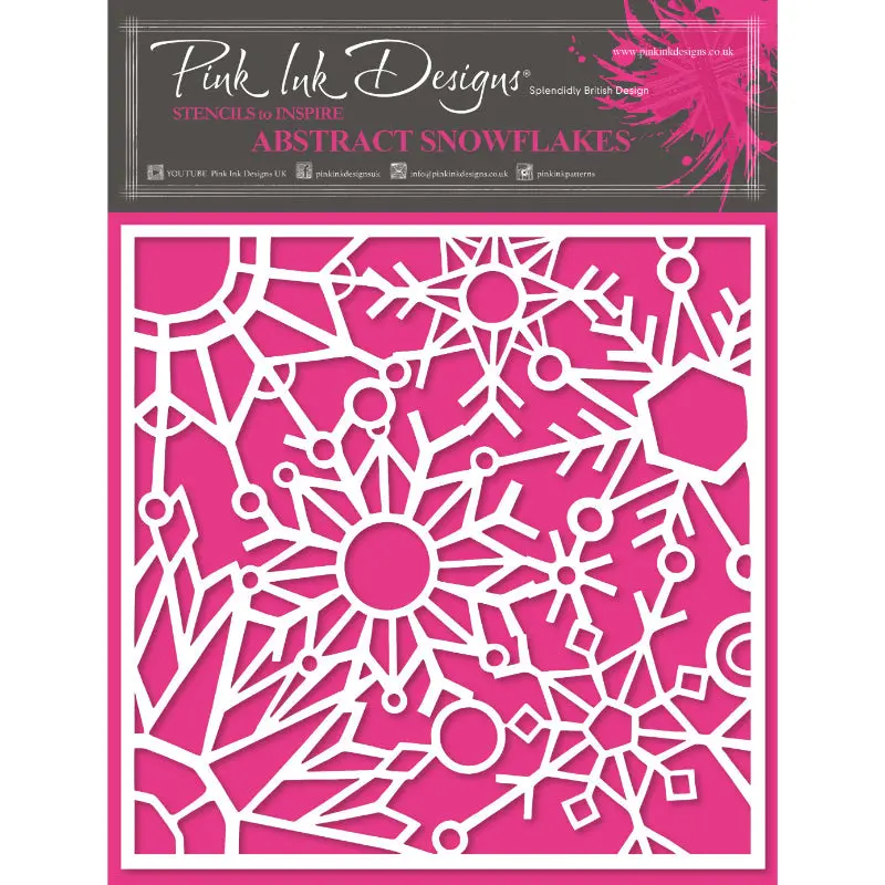 Pink Ink Designs Abstract Snowflakes 7 In X 7 In Stencil 1
