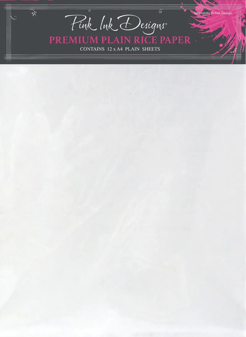 Pink Ink Designs Premium Plain White Rice Paper Pk 12 1