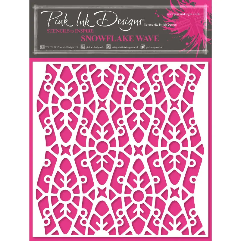 Pink Ink Designs Snowflake Wave 7 In X 7 In Stencil 1