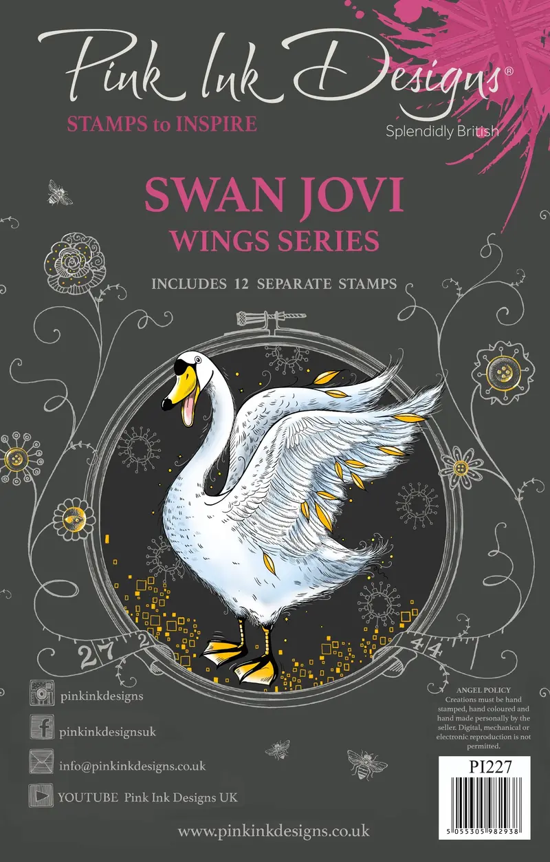 Pink Ink Designs Swan Jovi 6 In X 8 In Clear Stamp Set 1