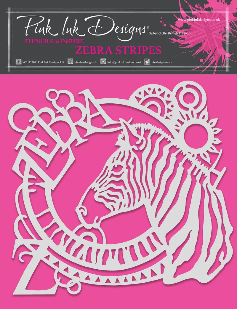 Pink Ink Designs Zebra Stripes 8 In X 8 In Stencil 1