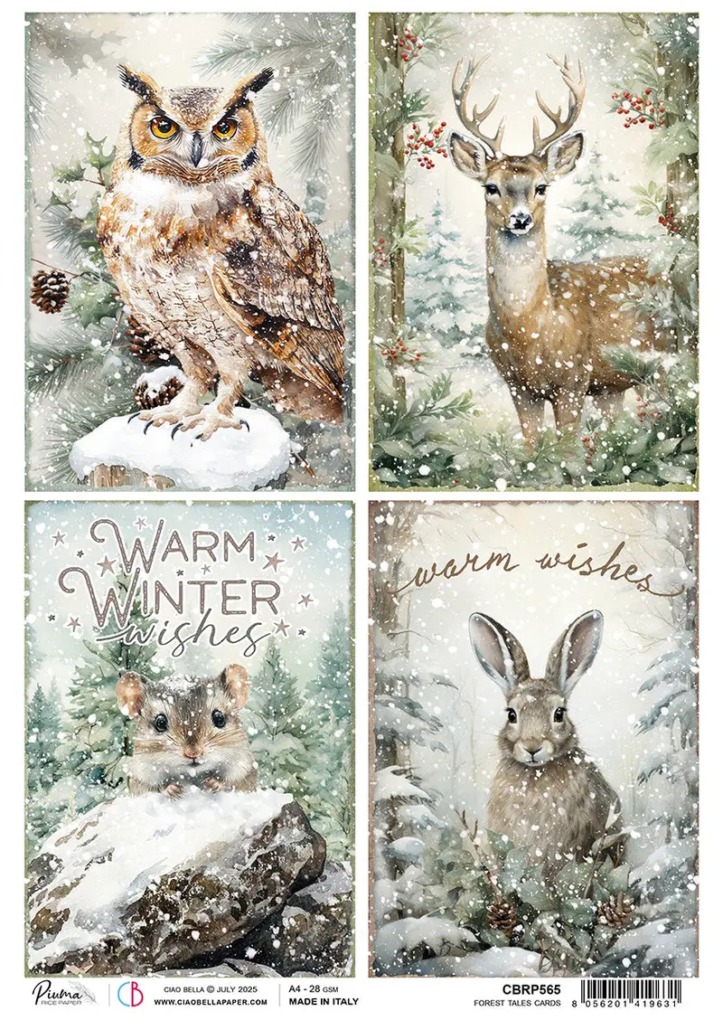 Rice Paper A4 Forest Tales Cards - 5 Sheets 1