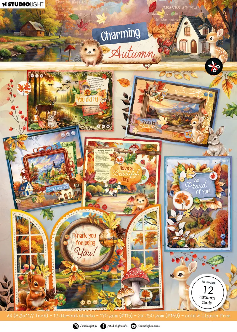 Sl Card Making Pad Autumn Cards Charming Autumn 14 Sheets 1