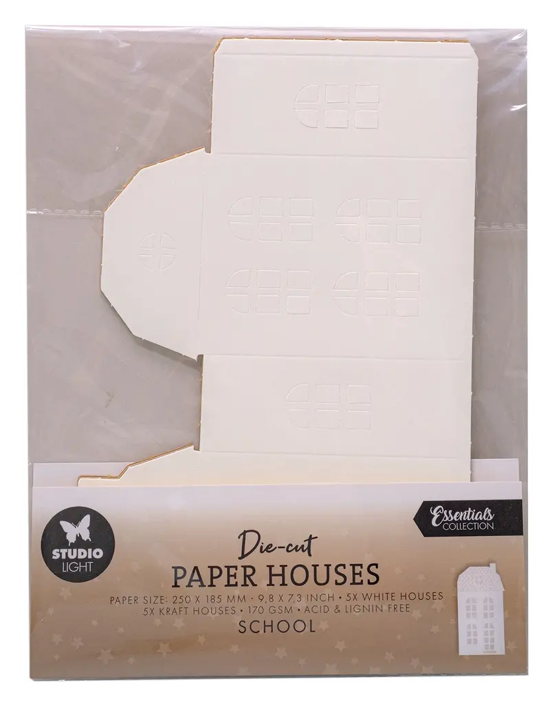 Sl Die-Cut Paper Houses School Essentials 10 Sheets 1