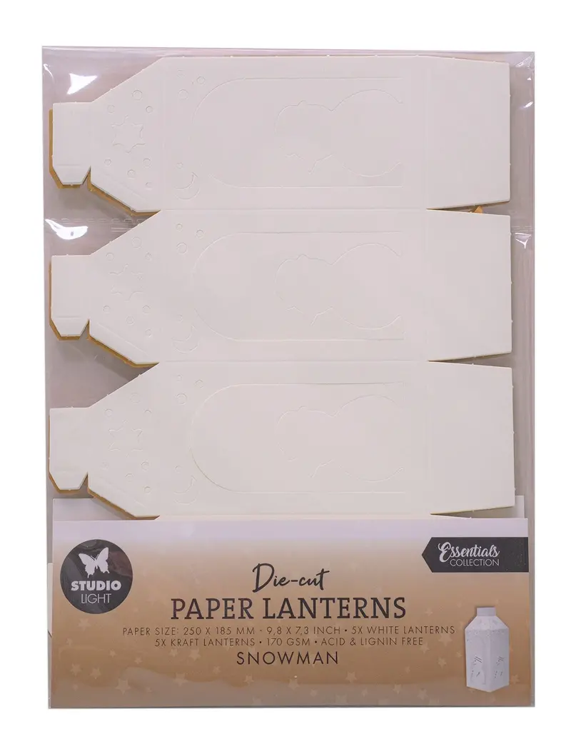 Sl Die-Cut Paper Lanterns Snowman Essentials 10 Sheets 1