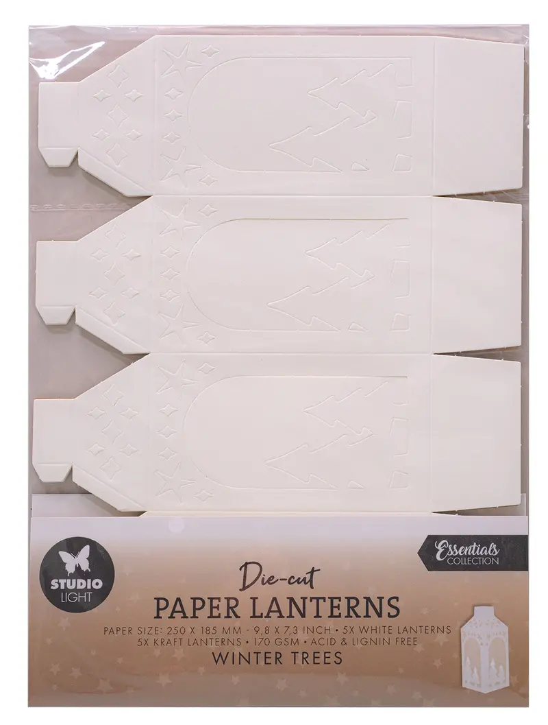 Sl Die-Cut Paper Lanterns Winter Trees Essentials 10 Sheets 1