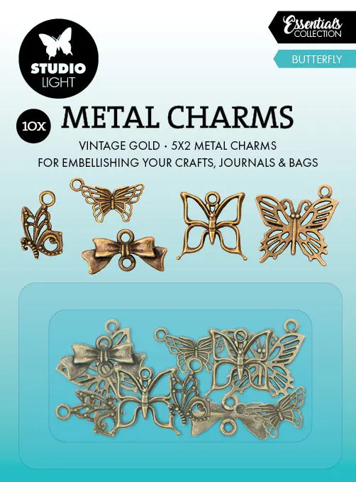 Sl Metal Charms Butterfly Consumables 10 Pc 1