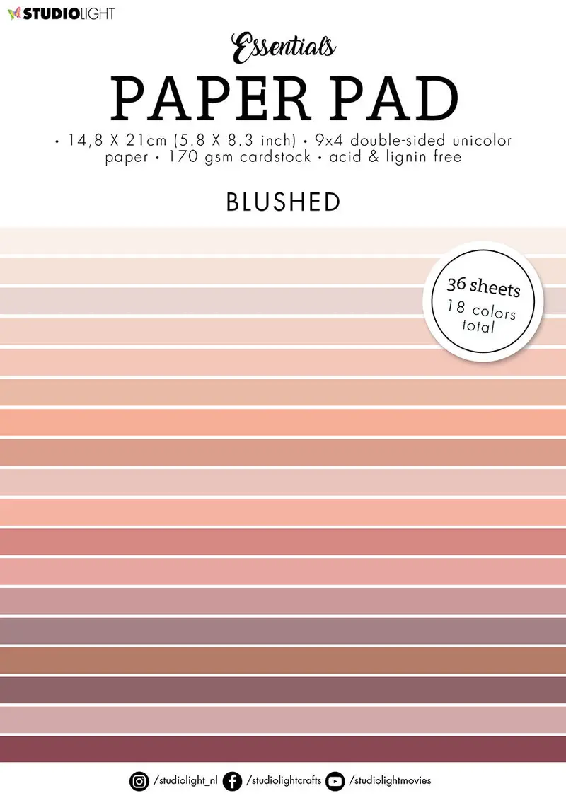 Sl Paper Pad Double Sided Unicolor Blushed Essentials 148X210x9mm 36 Sh Nr.52 1