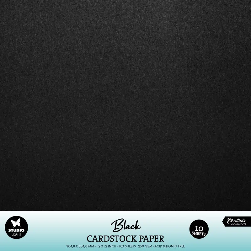 Sl Paper Set Black Cardstock 250 Gsm Essentials 10 Pieces 1