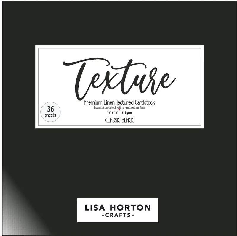 Textured Linen Cardstock - Classic Black 36 12X12 Sheets 1