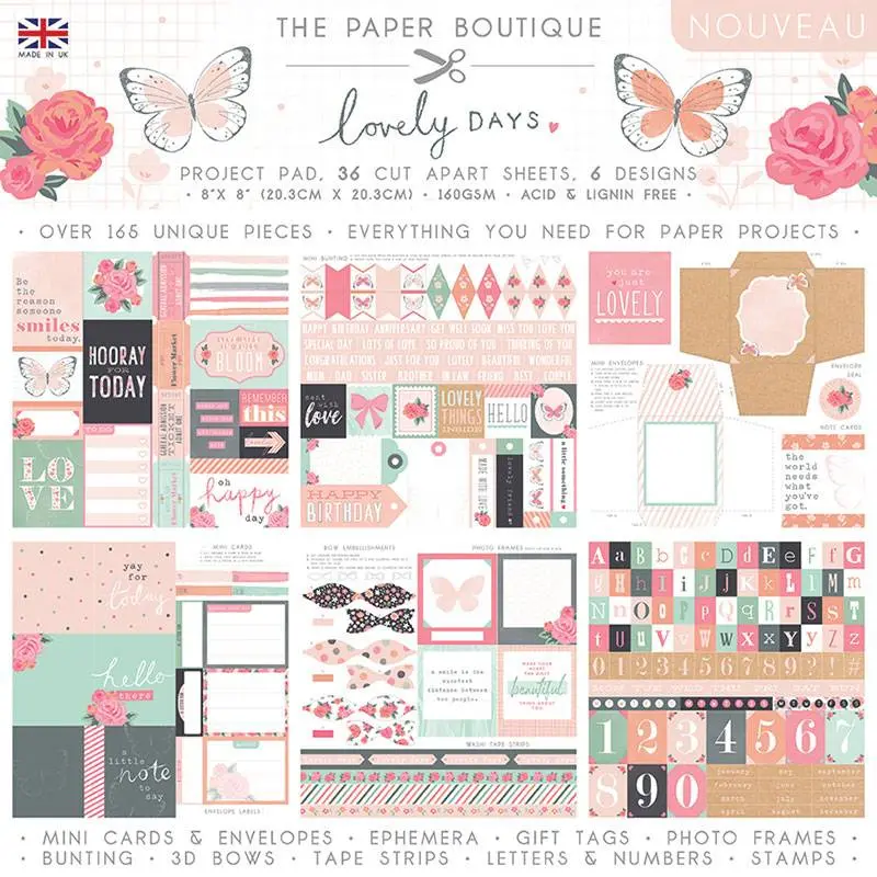The Paper Boutique Lovely Days 8X8 Project Pad 1