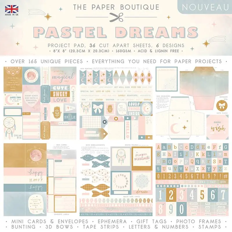 The Paper Boutique Pastel Dreams 8X8 Project Pad 1
