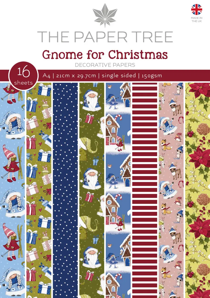 The Paper Tree Gnome For Christmas A4 Backing Papers 1