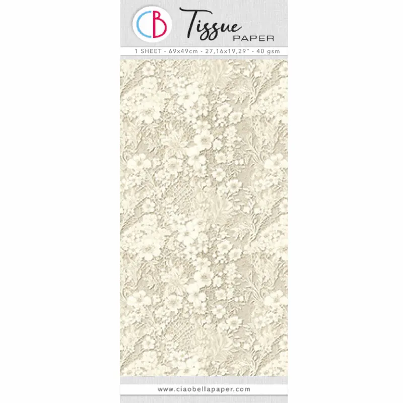 Tissue Paper Cm69x49 27,66"X19,29”Antique Linen Lace 1