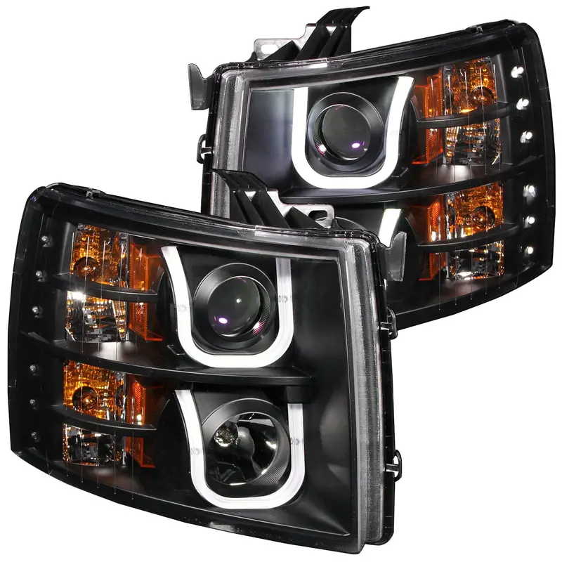 Anzo Usa 111281 Projector Led Headlight Set – Clear Lens, Black Housing With U-Bar (Pair) 1