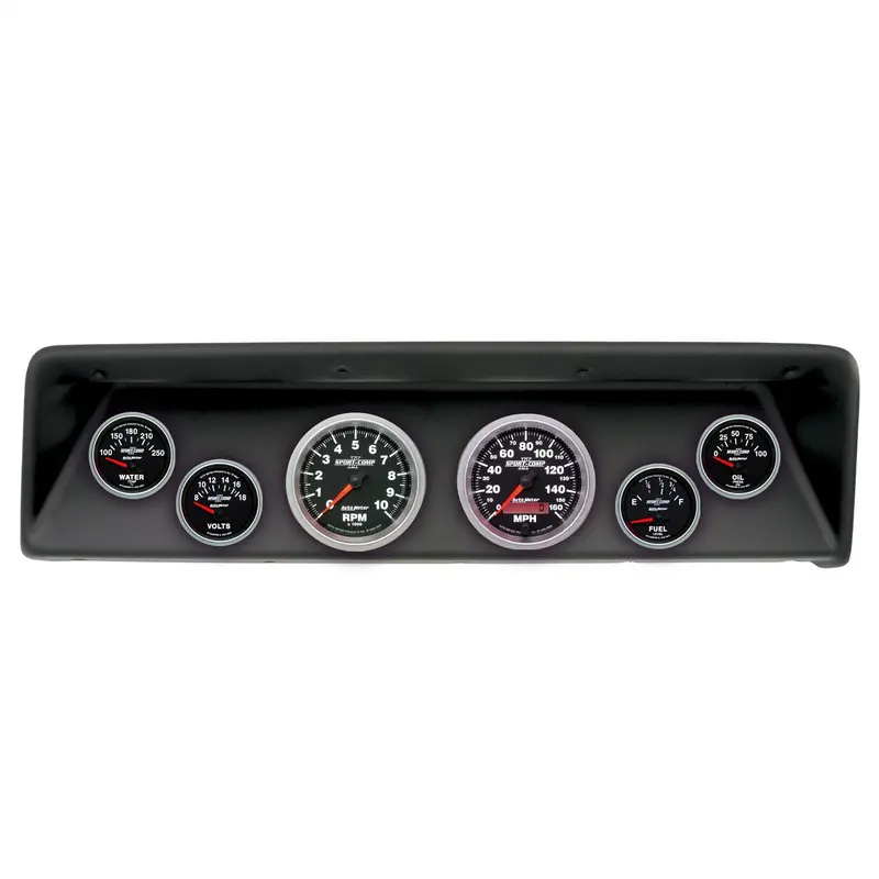 Autometer 2112-12 Direct-Fit Dash Mount Kit – Includes Six Gauges (Four 2-1/16", Two 3-3/8") For 1966–1967 Chevrolet Nova 1
